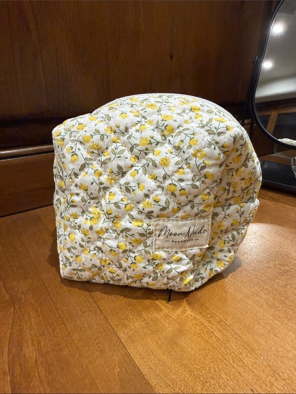 Moon Nude Quilted Cosmetic Pouch in Yellow Floral